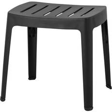 Aluminium Tabourets d'extérieur Cane-Line Tabouret Cut Black, aluminium