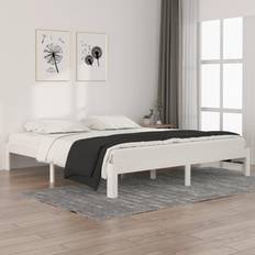 vidaXL Bedframe Massief Hout Wit 180x200 cm