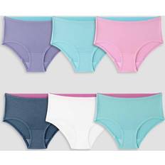 Elastane Panties Children's Clothing Fruit of the Loom Girls' 360 Stretch Modal Underwear, Brief-6 Pack-Assorted