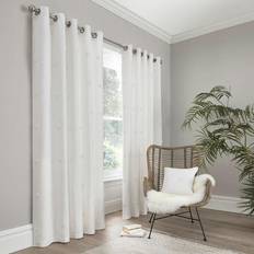 White Curtains Appletree Tufted Spots Eyelet Lined