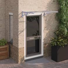 vidaXL Transparent, Grå Dørbaldakin 122 x 90 cm Polycarbonat Grå og Transparent