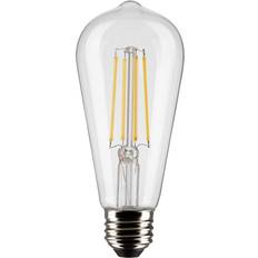 Edison led bulb dimmable Satco Lighting S21364 8 Watt Vintage Edison Dimmable St19 Medium E26 Led Bulb Clear