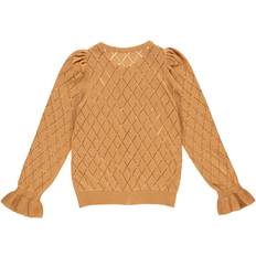 24-36M Koftor Müsli Cotton Stickad Frill Cardigan Tröja För Flickor Kanel - Green