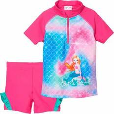 UV Suits Playshoes Girls Pink Swim Shorts Set - Pink