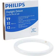 Fluorescent Lamps Philips 32-Watt 12 in. T9 Circline Linear Fluorescent Tube Light Bulb, Daylight Deluxe 6500K