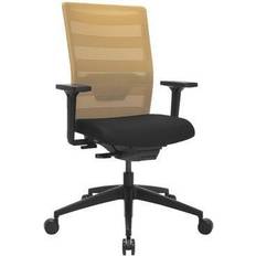 Topstar AirWork office swivel chair, with arm rests, synchronous mechanism, black, ochre