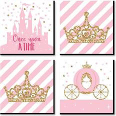 Pink Wall Decor Big Dot of Happiness Little Princess Crown