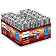 Aaa batterier 40 Philips Power Alkaline Pack 40 Stk. AA, AAA Batterien