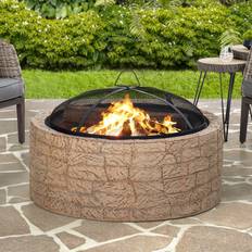 Green Fire Pits & Fire Baskets Sunjoy 26 Stone Fire Pit, Burning