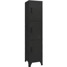 vidaXL Skab 38 x 45 x 180 cm Stål Sort Opbevaringsskab