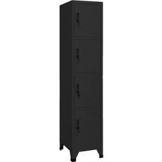vidaXL Skab 38 x 45 x 180 cm Stål Sort Opbevaringsskab