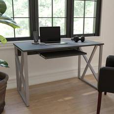 Black computer desk Flash Furniture Black Computer Writing Desk