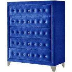 Blue Chest of Drawers Acme Furniture Dante Blue Velvet Chest of Drawer