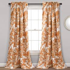 Lush Decor Orange gardiner Dolores mörkläggande 132.08x213.36cm