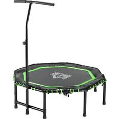 Grün Fitnesstrampoline Homcom Fitness-Trampolin mit verstellbarem Griff klappbar Trampolin für Kinder und Erwachsene Garten