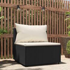 Nero Divani Modulari vidaXL Centrale Da Giardino Con Cuscini In Polyrattan Nero Divano Modulare