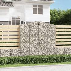 vidaXL Cesti Gabbioni Ad Arco 2 Pz 200x50x200/220 cm Ferro Zincato - Argento
