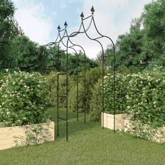 vidaXL Archi Da Giardino 2 pz Neri 120x38x260 cm Acciaio