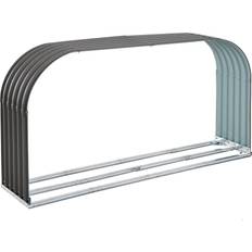 Grau Ofenzubehör OutSunny Kaminholzständer Holzlager Kaminholzunterstand Grau T40 x B212x H111 cm