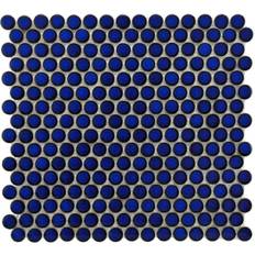 Tiles Merola Tile Hudson Penny Round Blue Eye 12 12-5/8 5 Porcelain Mosaic Tile 10.74 sq.