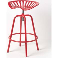 Red Bar Stools Homescapes Red Vintage Style Metal Seat Bar Stool