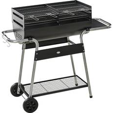 OutSunny Charcoal BBQs OutSunny BBQ Grill with Double Grill, Table