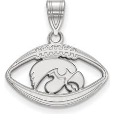 Men Charms & Pendants LogoArt Sterling Silver U. of Iowa Football Pendant instock P19654