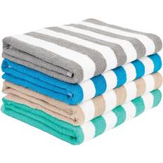 Linen Bath Towels Linen California Cabana Bath Towel Gray, Beige, Blue