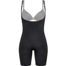 Wireless Shapewear & Under Garments Spanx Women's Power Open-Bust Mid-Thigh Bodysuit Very Black