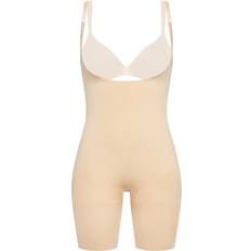 Beige Bodysuits Spanx Everyday Shaping Open Bust Mid Thigh Bodysuit - Soft Nude