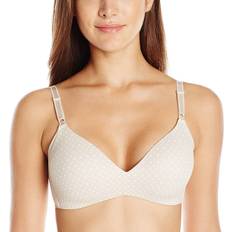 Warner's Women's No Side Effects Underarm-Smoothing Comfort Wireless Lightly Lined T-Shirt Bra - Butterscotch/White Dot Print
