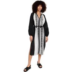 Tory Burch Embroidered Caftan Black/Ivory