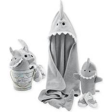 Baby Aspen Let the Fin Begin 4-Piece Gift Set Gray