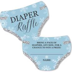 Blue Cloth Diapers Big Dot of Happiness Winter Wonderland Diaper Shaped Raffle Ticket Inserts Snowflake Baby Shower Activities Diaper Raffle Game Set of 24