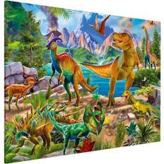 Plastica Giochi da Tavolo e Schermo Tableau magnétique T-Rex et Parasaurolophus