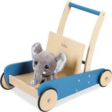 Chariots de Marche pour Bébé Pinolino Chariot De Marche Bois Massif Hêtre Laqué Clair Et Bleu