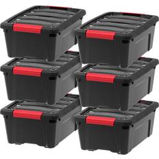 Iris Quart Black/Red Storage Box 6pcs