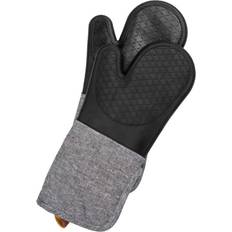 Wenko Ada Silicone Cooking Mittens Grey Pot Holders Black, Grey