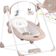 Babywippen KIDIZ Babywippe Babyschaukel mit 5 Geschwindigkeitseinstellungen zusammenklappbarer Baby Wippe Schaukel Babyhochstuhl mit Spielbogen Spielzeugen 5 beruhigende Naturgeräusche neugeborene