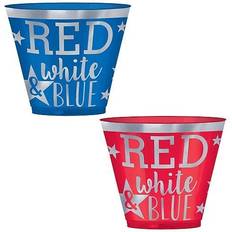 Red Plastic Cups Amscan Red, White and Blue Cups, 9 oz. 30/Pack 350295 Multi Colored