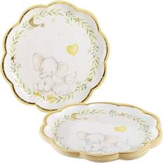 Kate Aspen Elephant Baby Shower 9 in Premium Paper Plates Set of 16