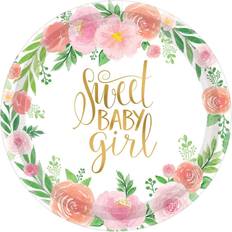 Amscan 269723 Floral Baby 7 in. Dessert Plates 8 Piece