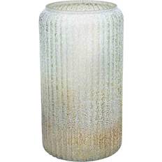 Glass Vases Ivyline Verre Tall Frosted Ribbed Glass Gold H30cm Vase