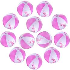 Beach Ball 12" Pink Flamingo Party Pack Inflatable Beach Balls Beach Pool Pink Flamingo Themed Party Toys 12 Pack