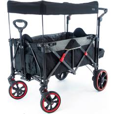 Folding wagon with canopy CREATIVE OUTDOOR Push-Pull Folding Wagon for Cargo w/ Canopy Platinum Series Black