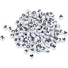 Hygloss ABC Beads Black and White 300 Per Pack 3 Packs