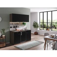 Noir Cuisines linéaires Respekta Cuisine Kitchenette Single Chêne York Noir Oliver 150 cm