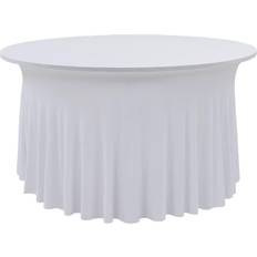 Poliéster Manteles vidaXL Fundas Elásticas Para Mesa 2 Uds Con Falda 180x74 cm Blanco Mantel Blanco (223.52x)