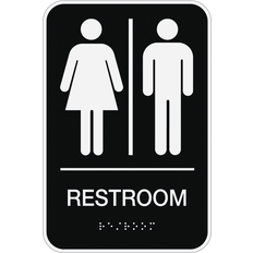 Black Clipboards & Display Stands Cosco Restroom Door Sign, 5.5L 8.8H, Black/White 098096