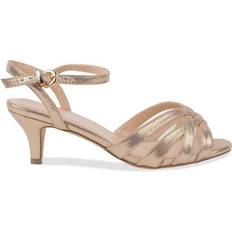 Paradox London Shimmer 'Theresa' WIDE FIT Kitten Heel Ankle Strap Sandal
